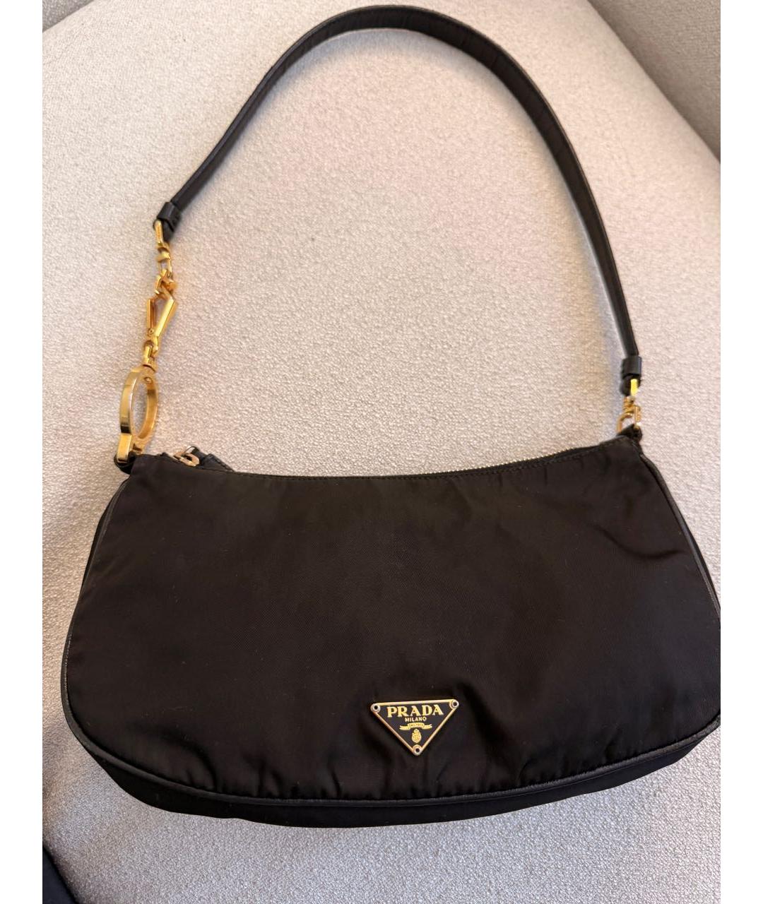 PRADA Черная тканевая сумка на плечо, фото 2