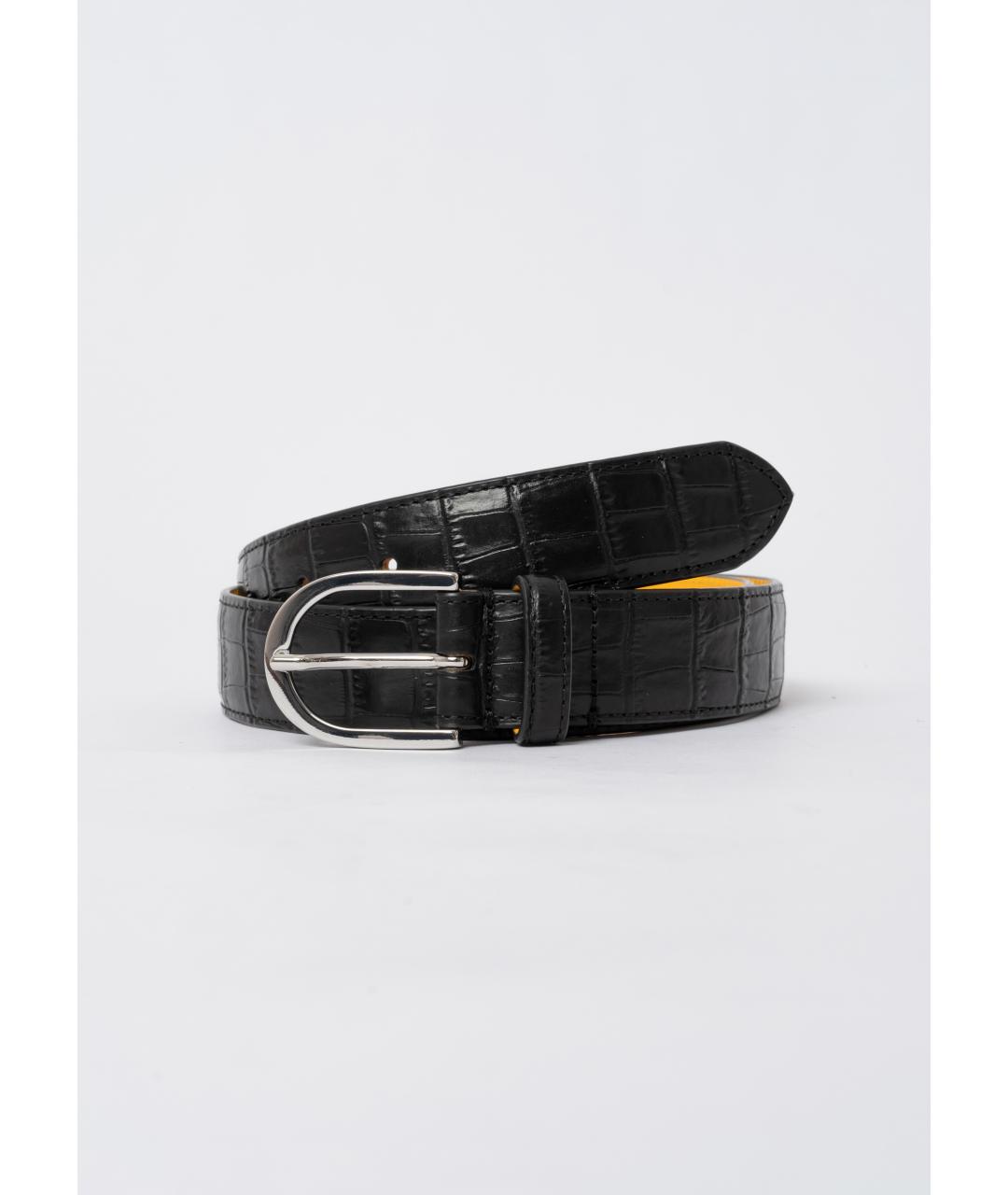 DOUCAL'S Черный кожаный ремень, фото 3