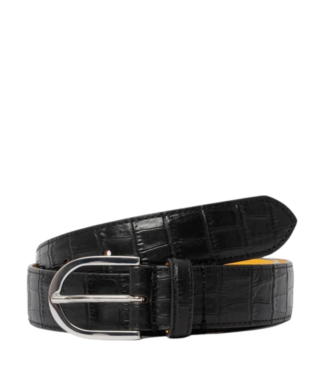 DOUCAL'S Черный кожаный ремень, фото 1