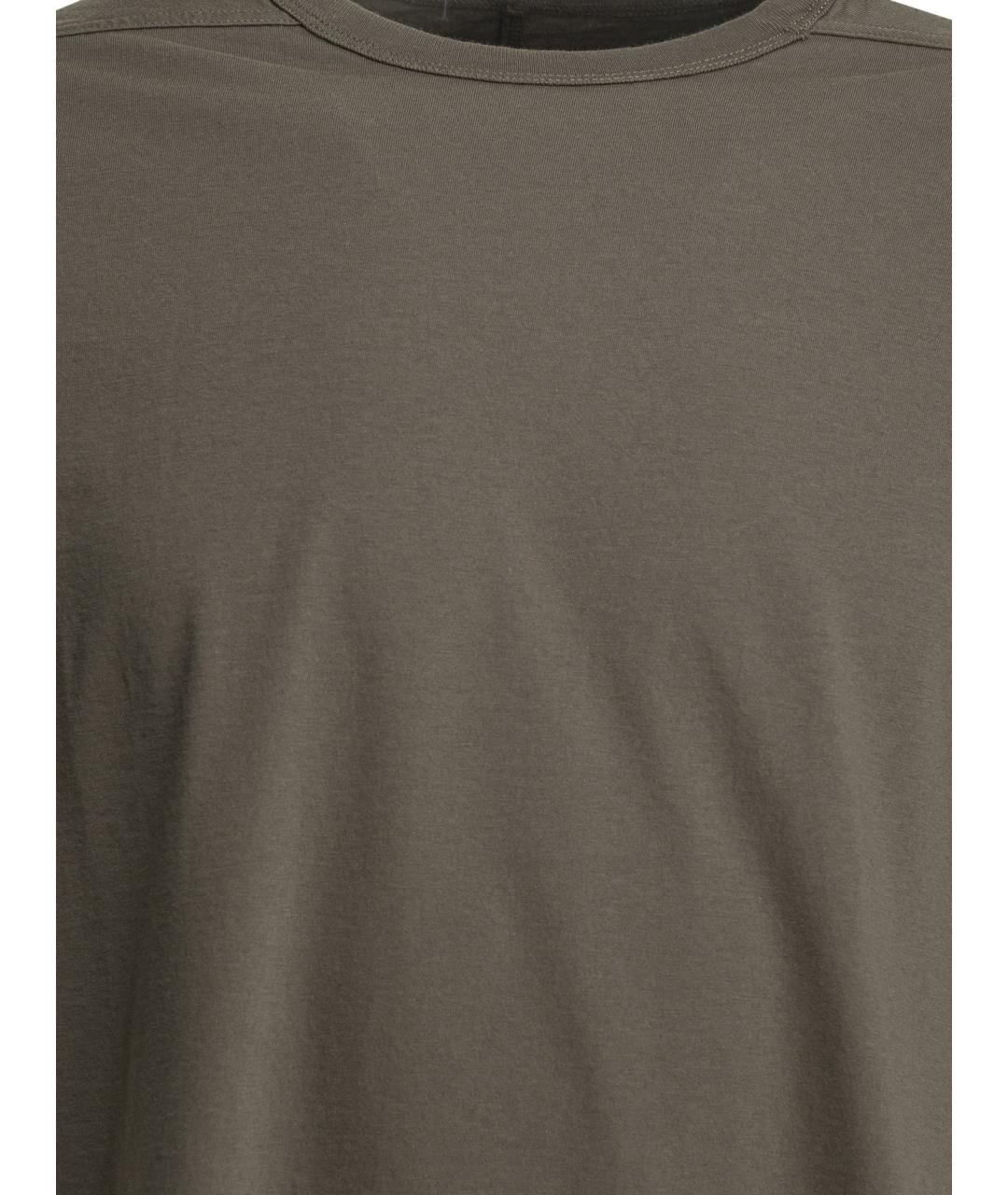 RICK OWENS Серая хлопковая футболка, фото 3