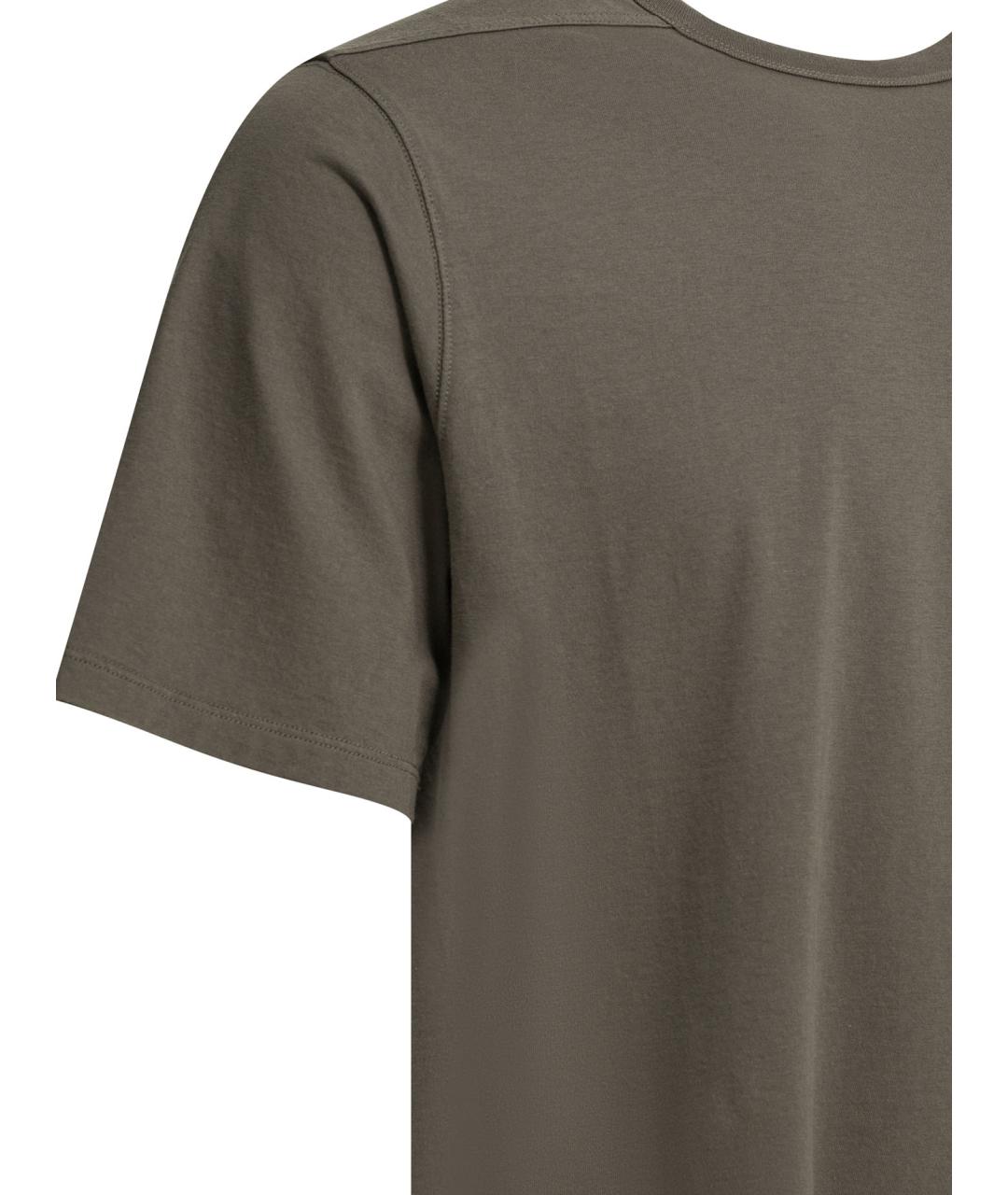 RICK OWENS Серая хлопковая футболка, фото 4