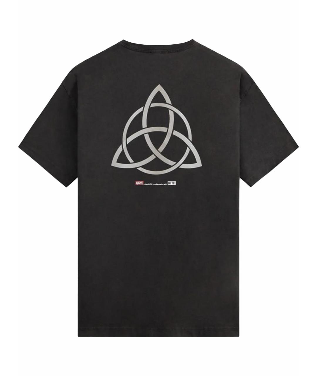KITH Черная хлопковая футболка, фото 4