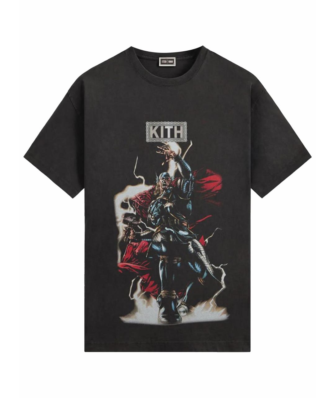 KITH Черная хлопковая футболка, фото 1