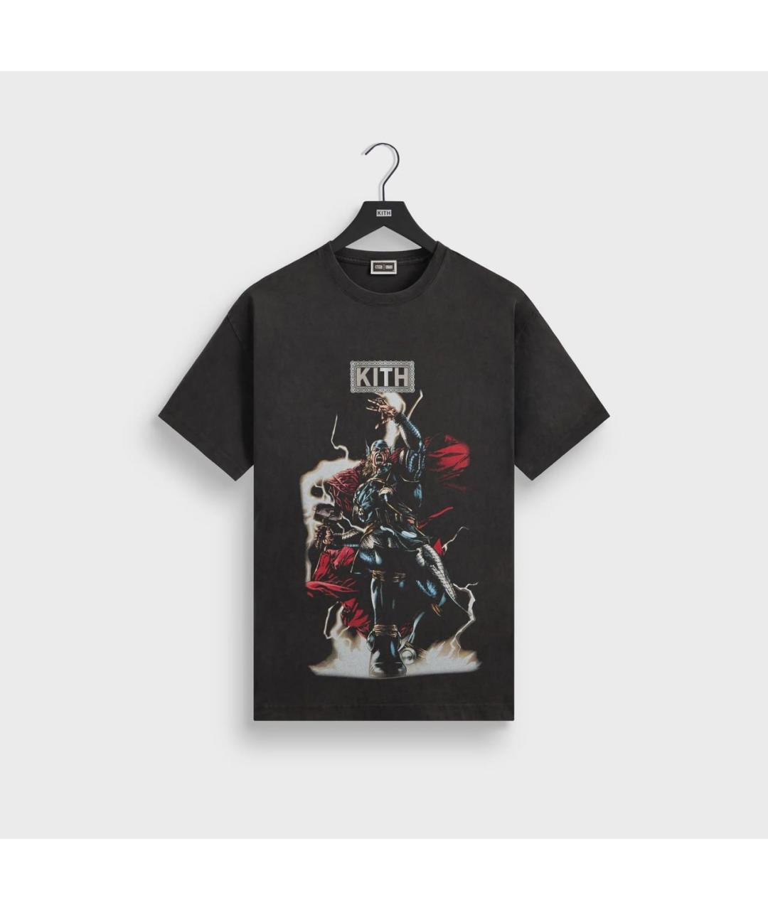 KITH Черная хлопковая футболка, фото 3