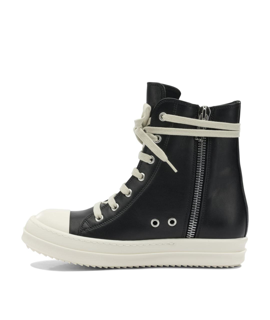 RICK OWENS Черные кожаные кеды, фото 3