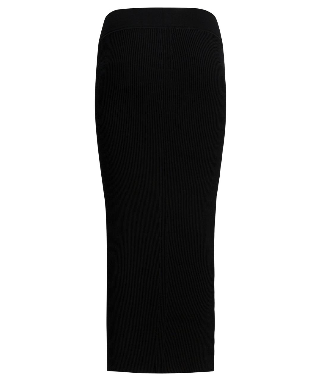 RICK OWENS Черная вискозная юбка миди, фото 1