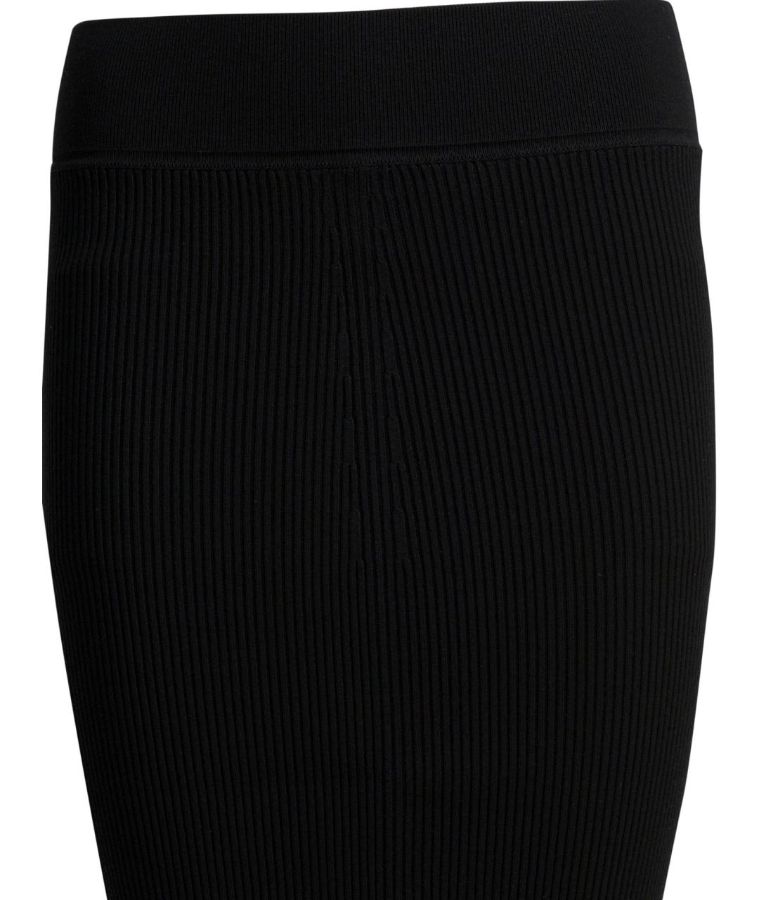 RICK OWENS Черная вискозная юбка миди, фото 3