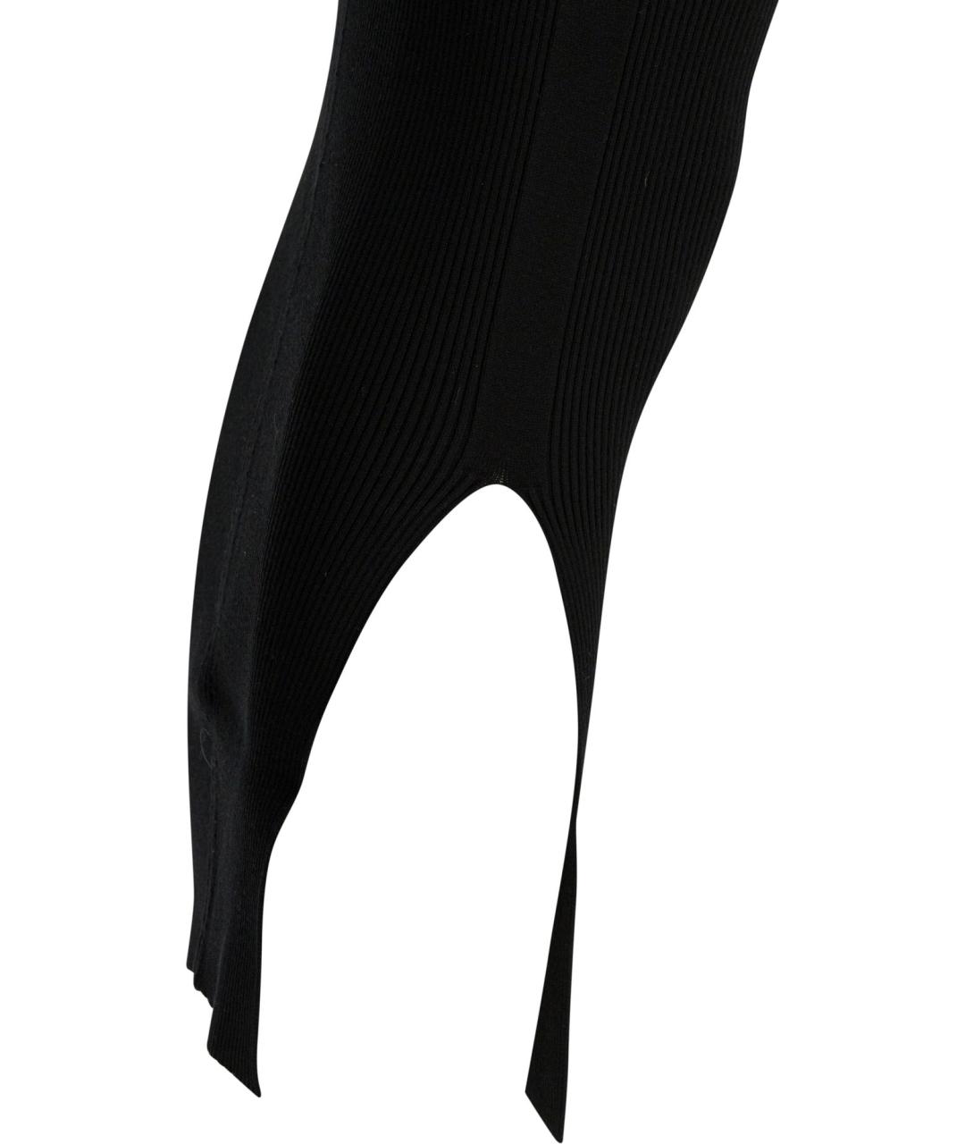RICK OWENS Черная вискозная юбка миди, фото 4