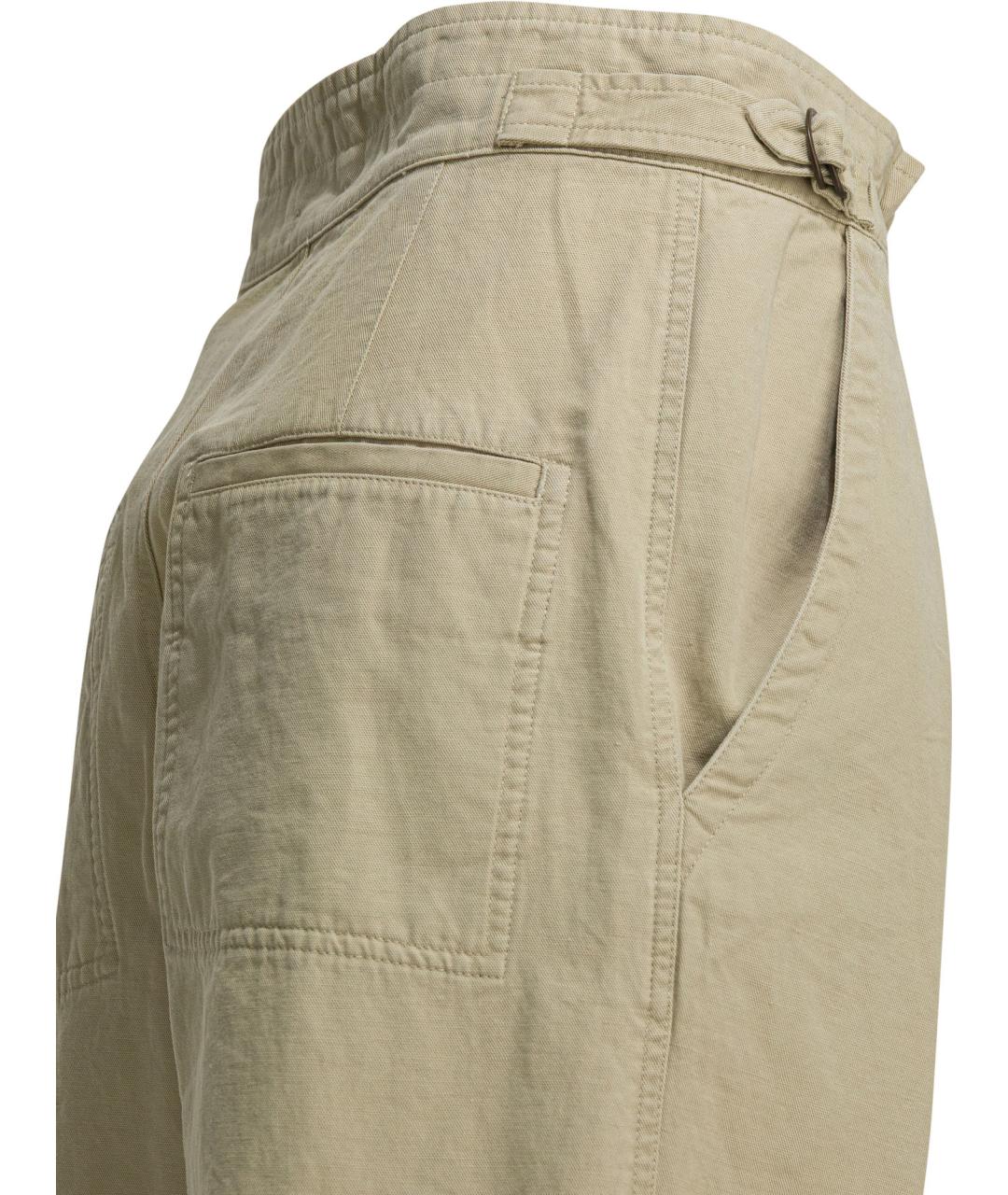 ISABEL MARANT ETOILE Бежевые хлопковые прямые брюки, фото 4