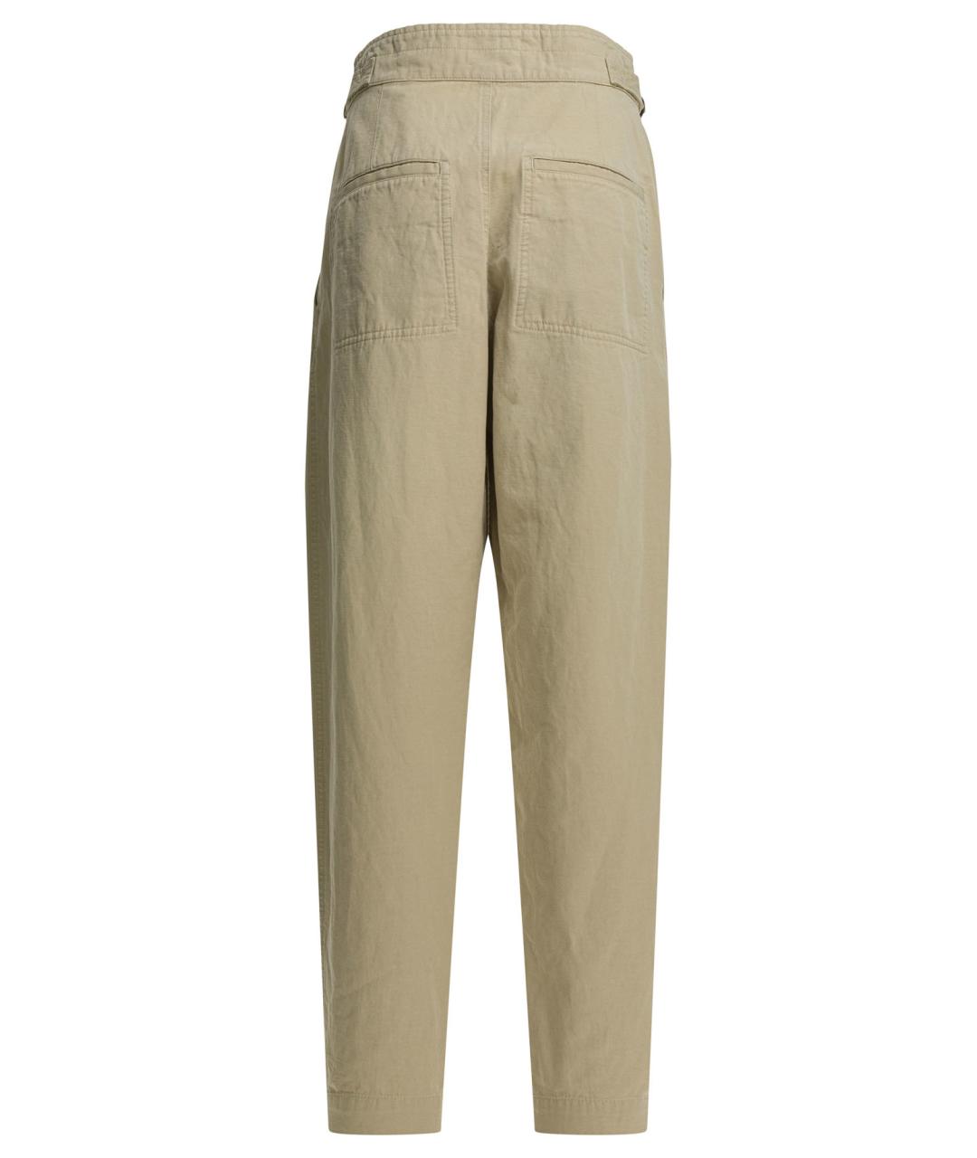 ISABEL MARANT ETOILE Бежевые хлопковые прямые брюки, фото 2