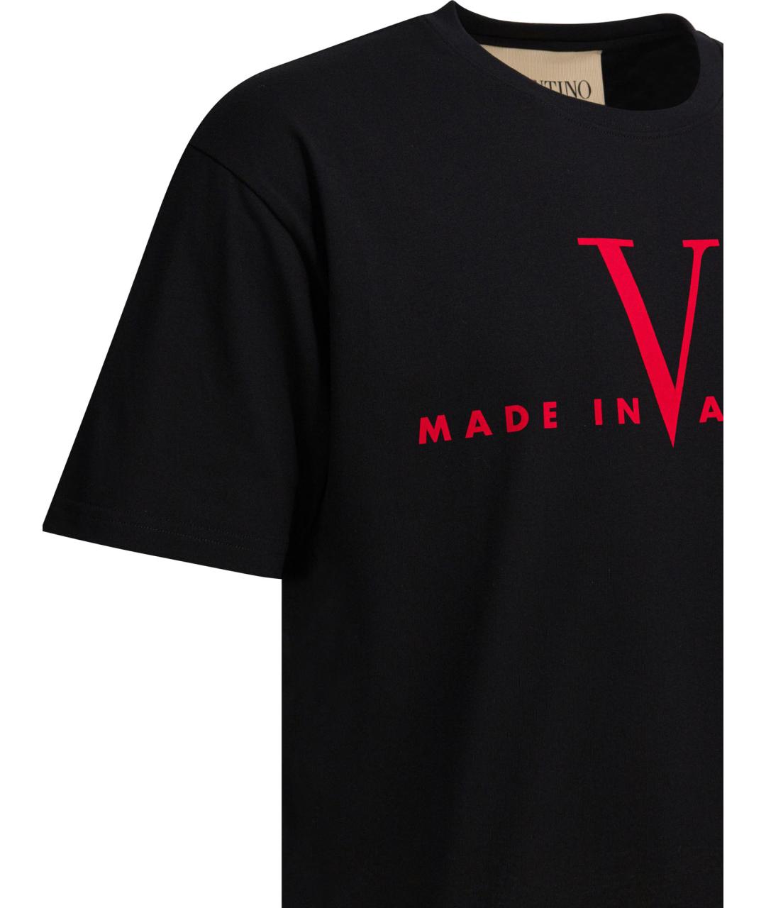 VALENTINO Черная хлопковая футболка, фото 4