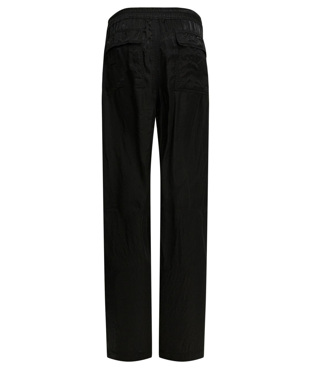 RICK OWENS Черные вискозные прямые брюки, фото 2