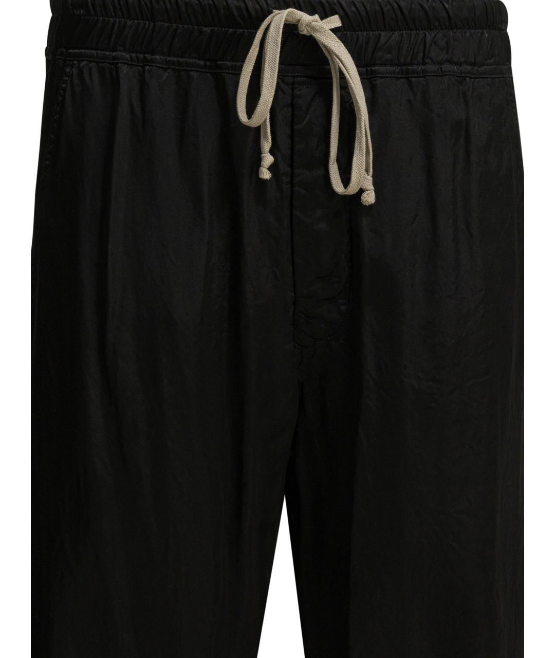RICK OWENS Черные вискозные прямые брюки, фото 3