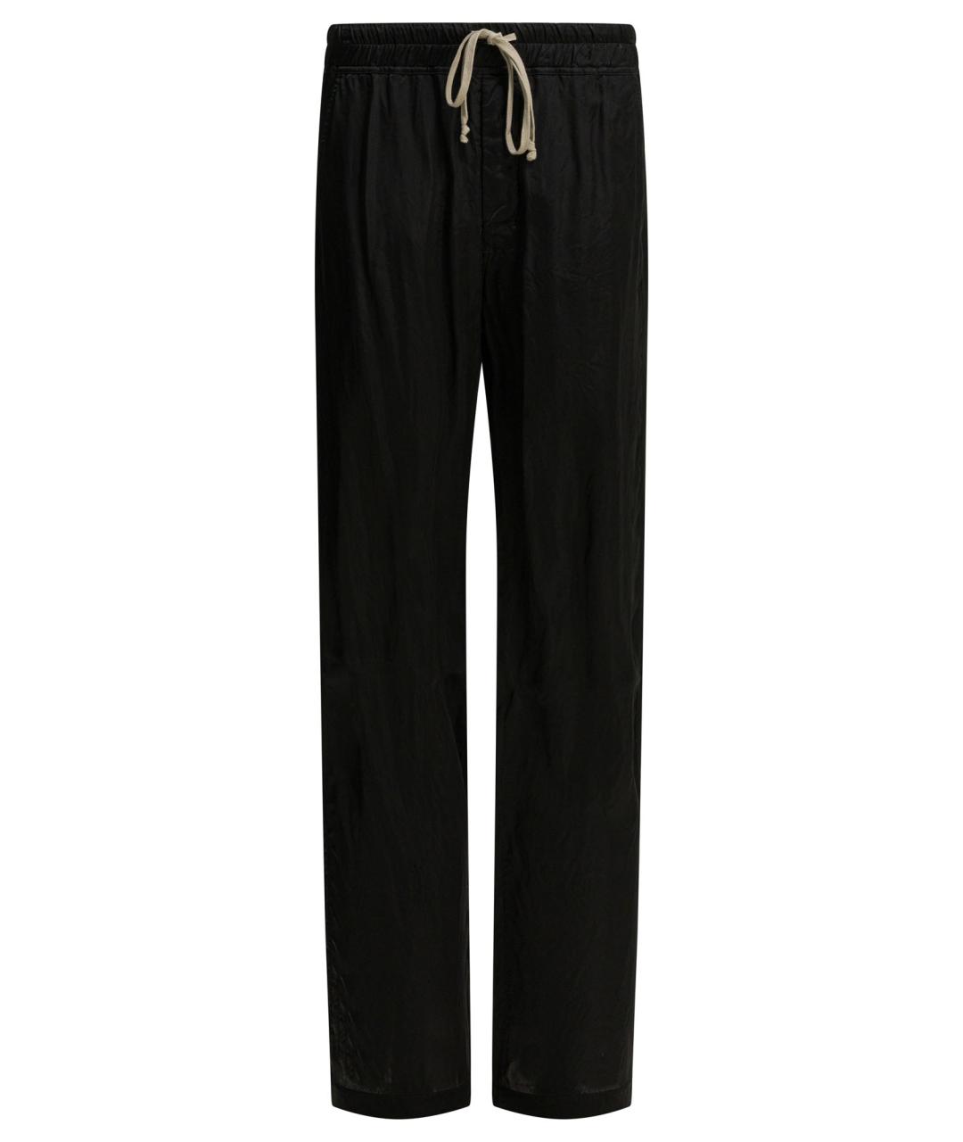 RICK OWENS Черные вискозные прямые брюки, фото 1