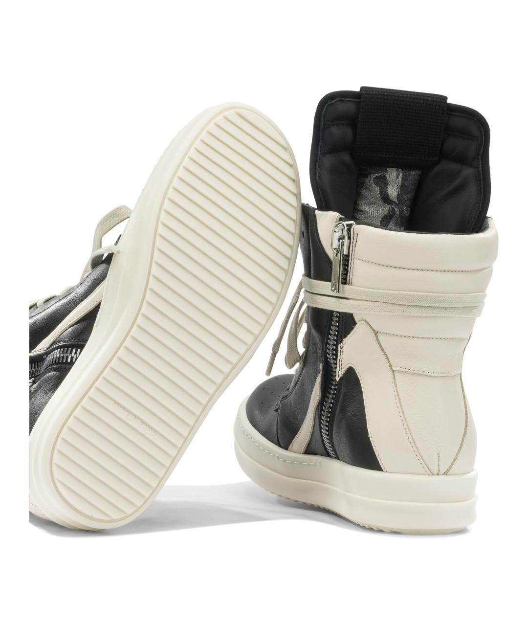 RICK OWENS Черные кожаные кеды, фото 5