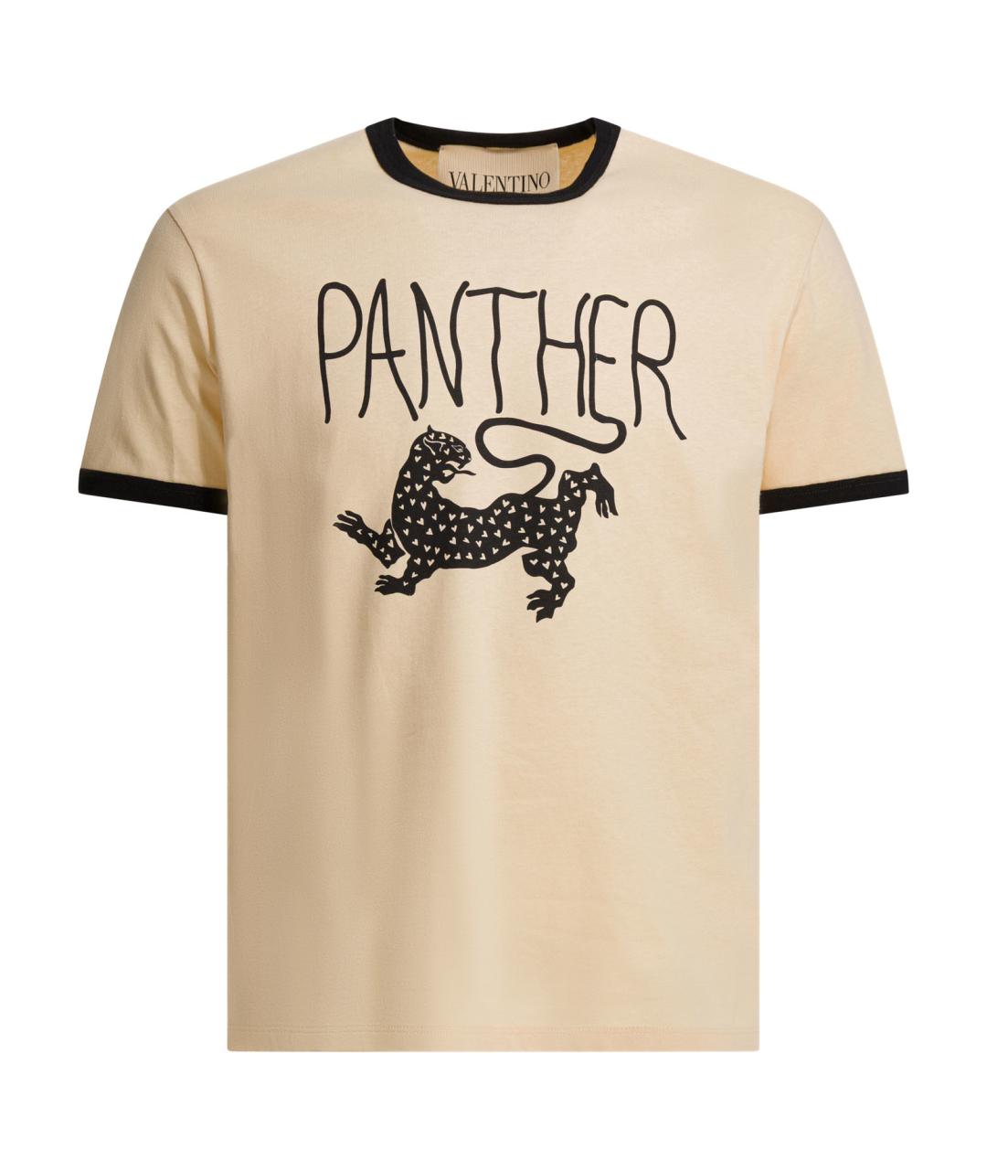 VALENTINO Бежевая хлопковая футболка, фото 1