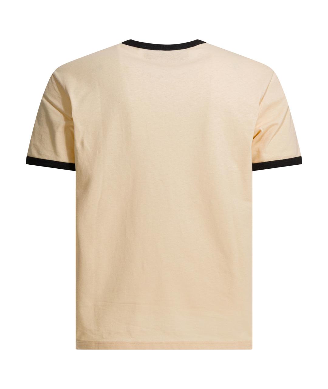 VALENTINO Бежевая хлопковая футболка, фото 2