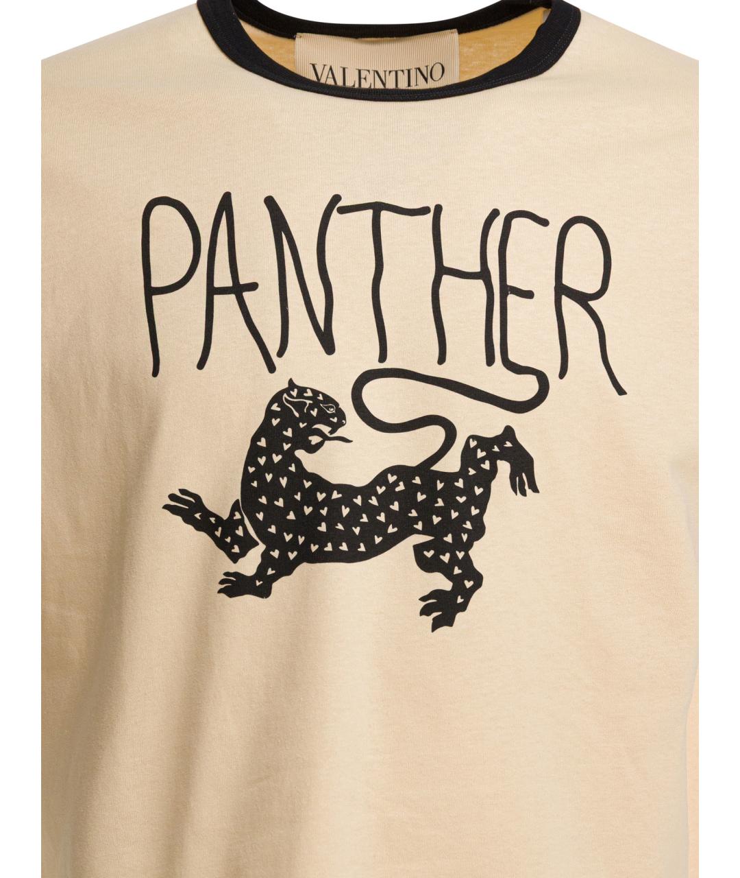 VALENTINO Бежевая хлопковая футболка, фото 3
