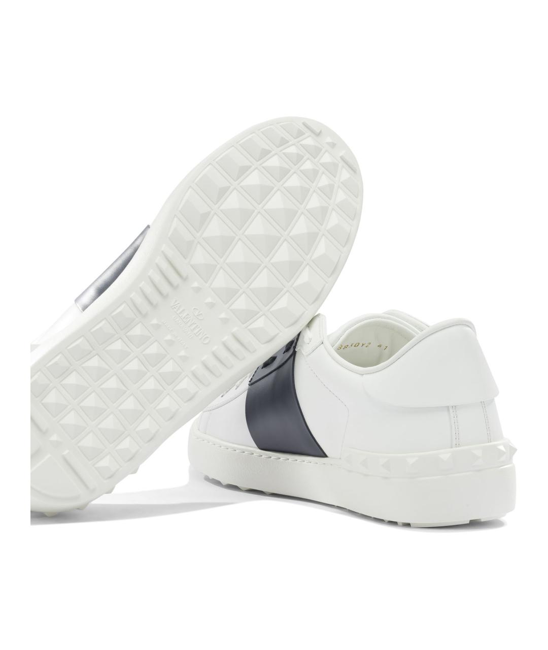 VALENTINO Белые кожаные низкие кроссовки / кеды, фото 5