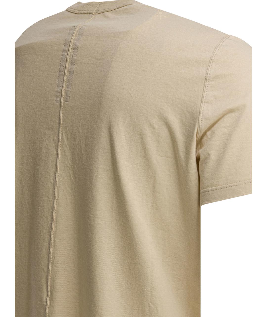 RICK OWENS Бежевая хлопковая футболка, фото 4