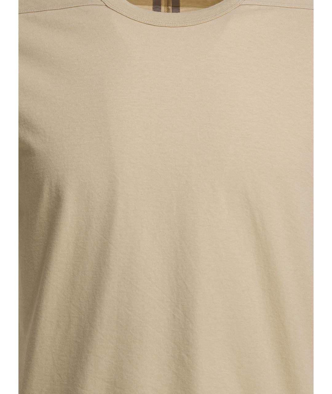 RICK OWENS Бежевая хлопковая футболка, фото 3