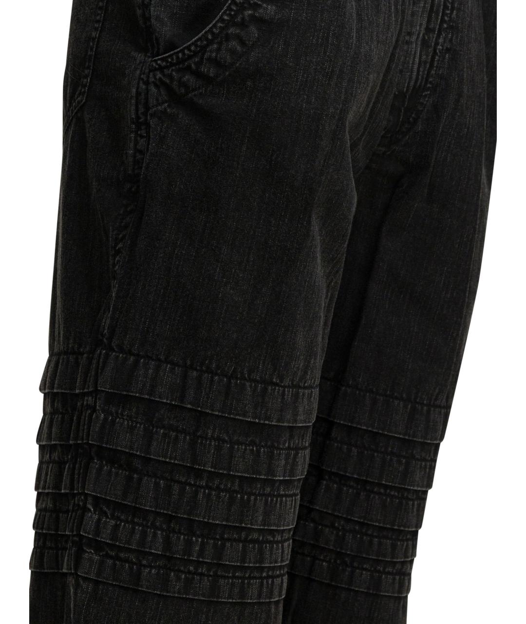 ISABEL MARANT ETOILE Черные хлопковые прямые брюки, фото 4