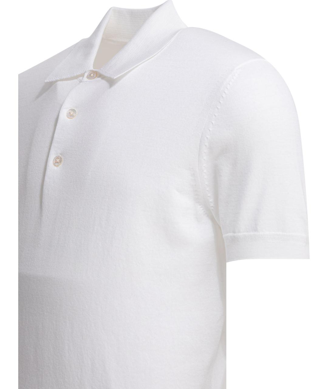 TOM FORD Белое хлопковое поло с коротким рукавом, фото 4