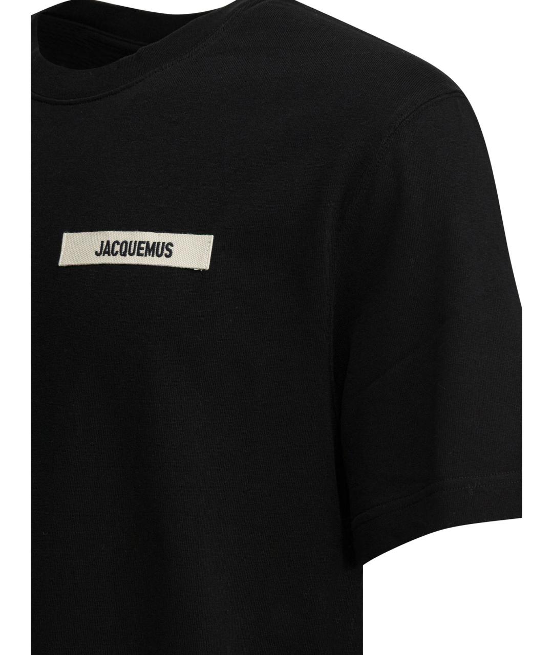 JACQUEMUS Черная хлопковая футболка, фото 4