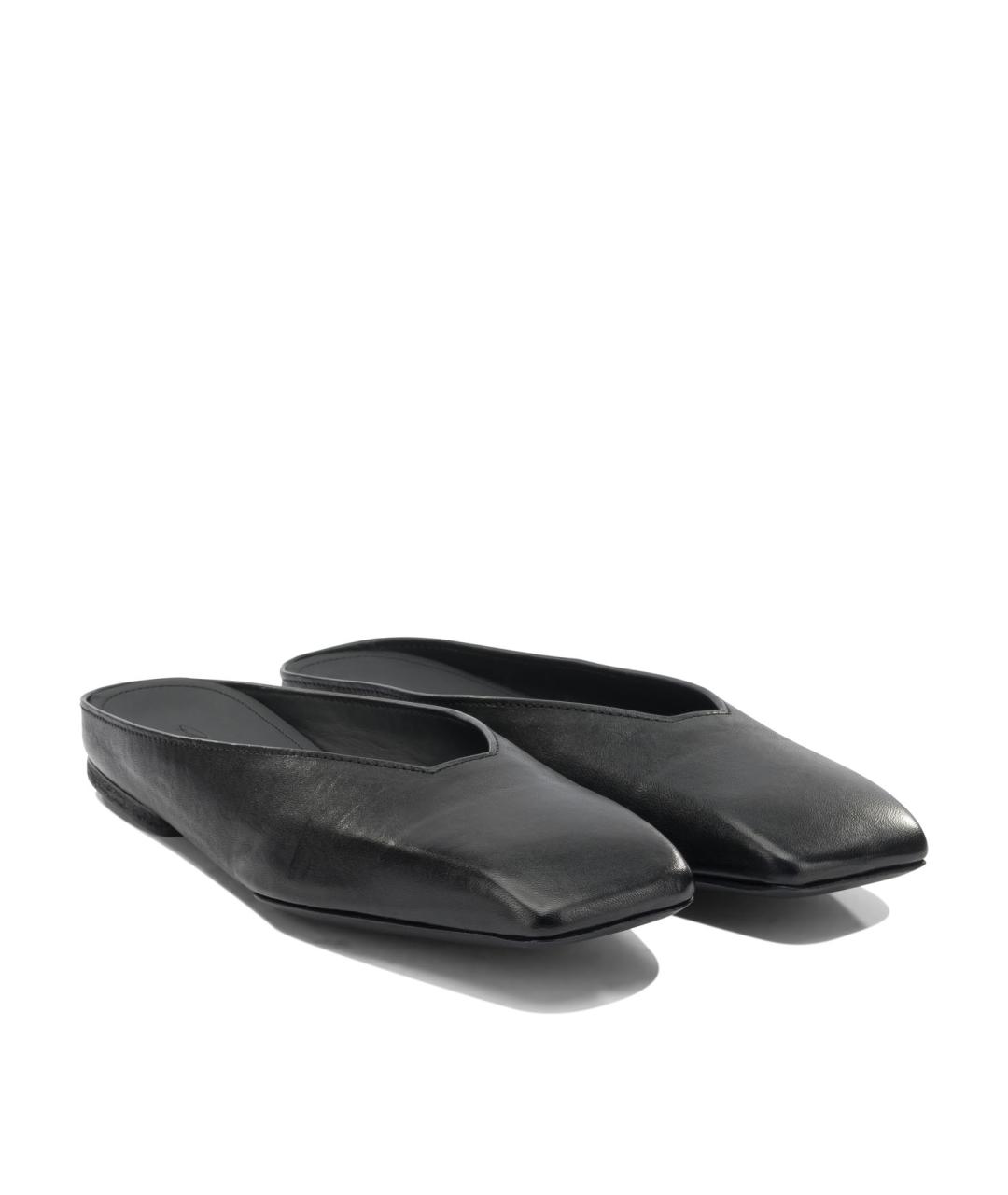 RICK OWENS Черные кожаные мюли, фото 2