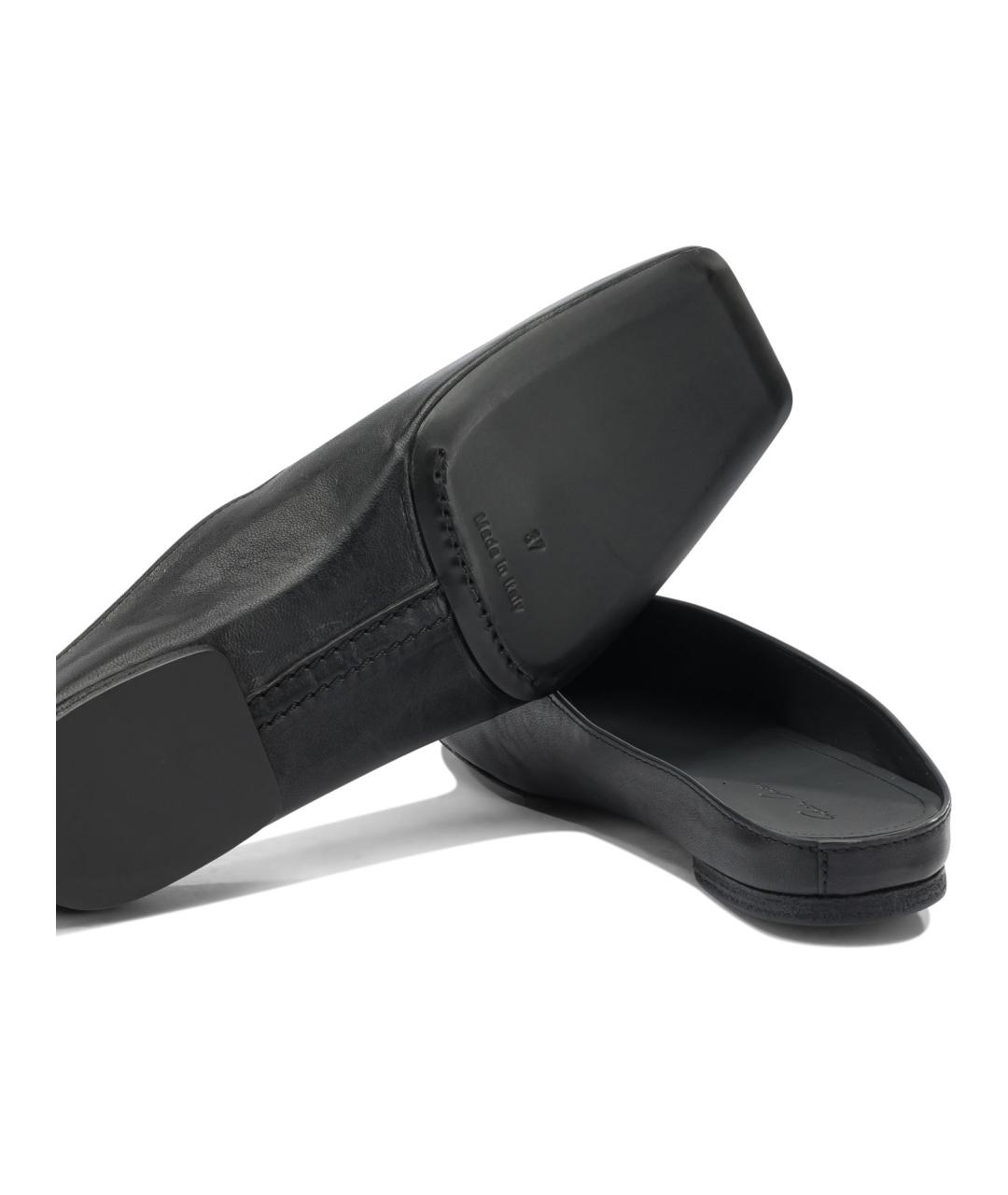 RICK OWENS Черные кожаные мюли, фото 5