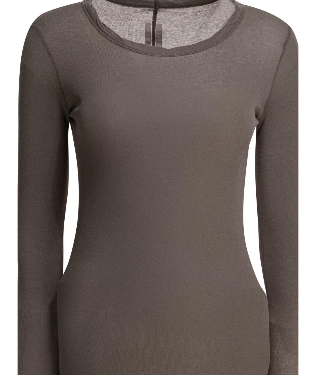 RICK OWENS Коричневое хлопковое повседневное платье, фото 3