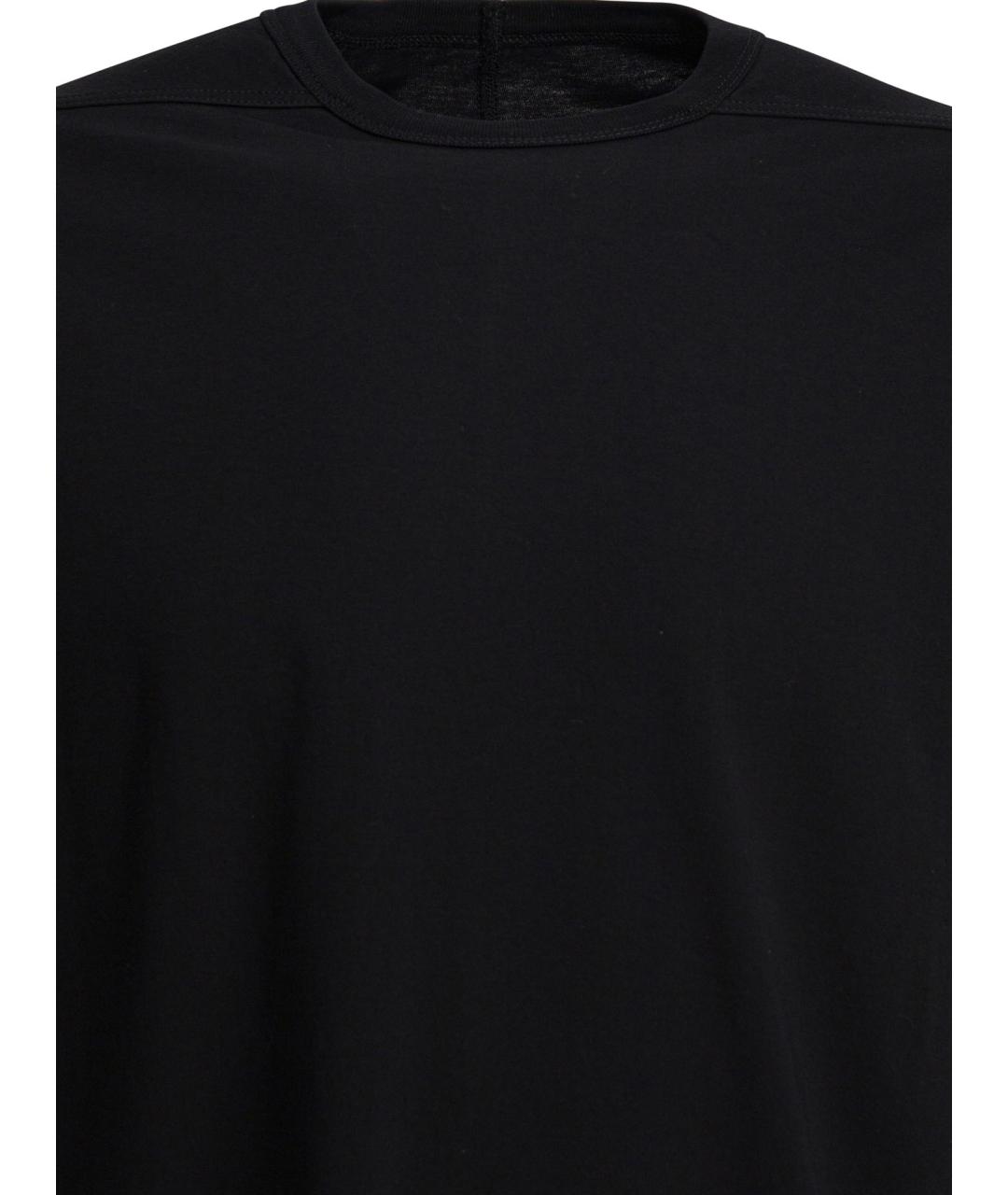 RICK OWENS Черная хлопковая футболка, фото 3