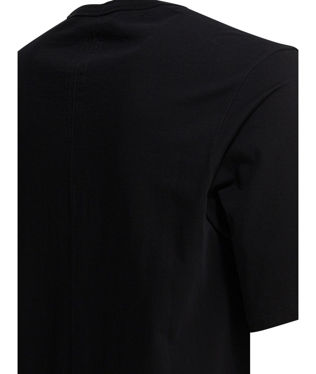 RICK OWENS Черная хлопковая футболка, фото 4