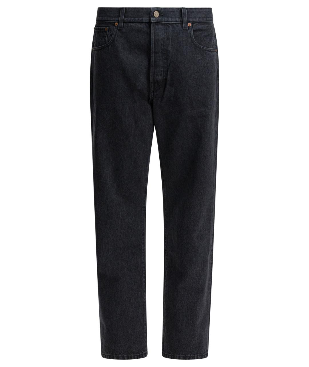 VALENTINO Черные хлопковые прямые джинсы, фото 1