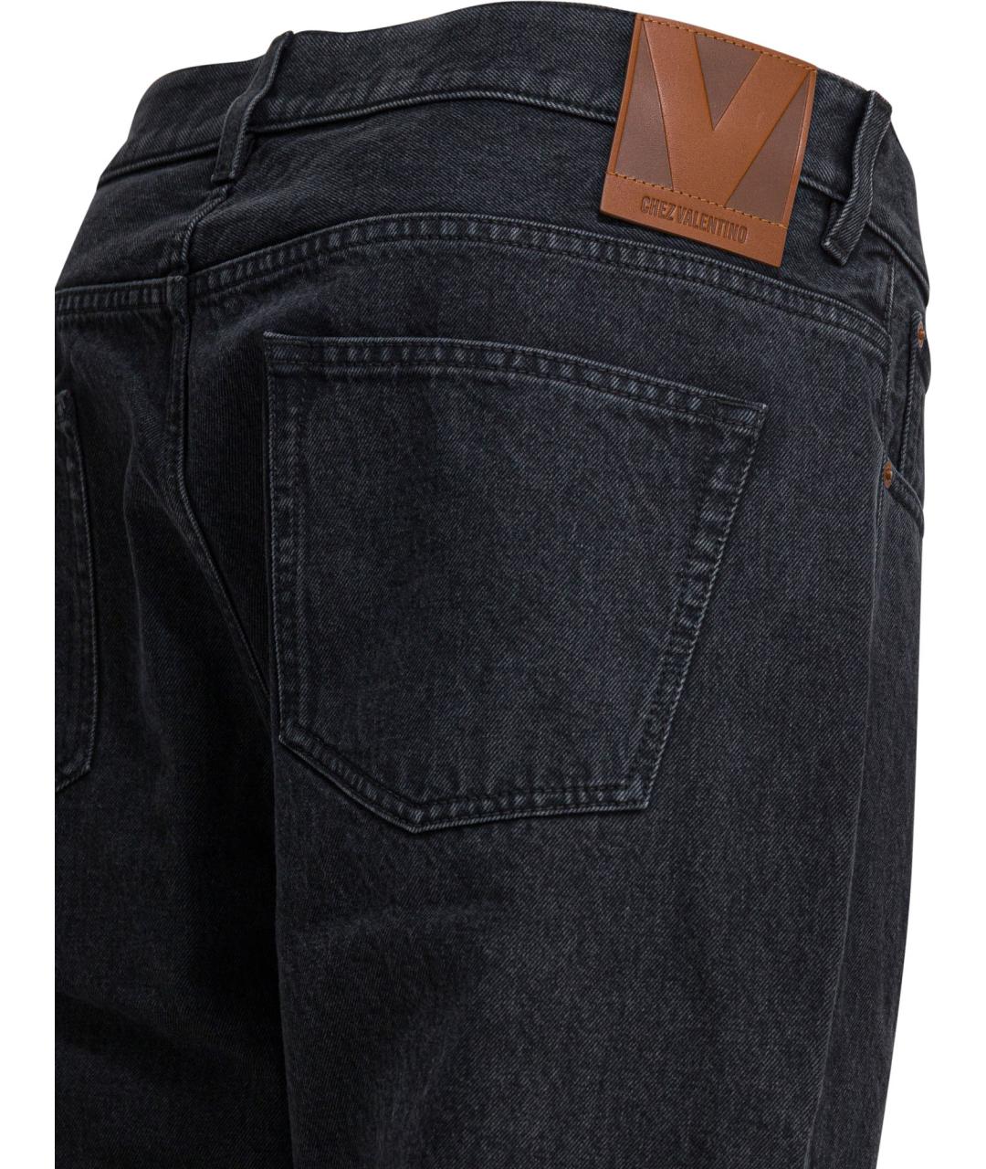 VALENTINO Черные хлопковые прямые джинсы, фото 4