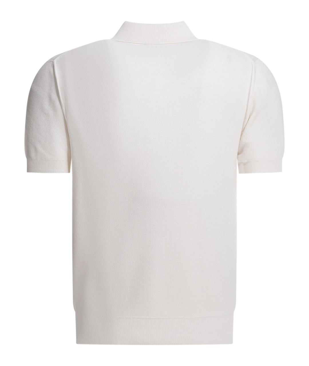 TOM FORD Белое хлопковое поло с коротким рукавом, фото 2