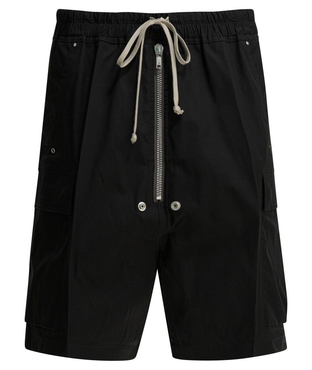 RICK OWENS Черные хлопковые шорты, фото 1