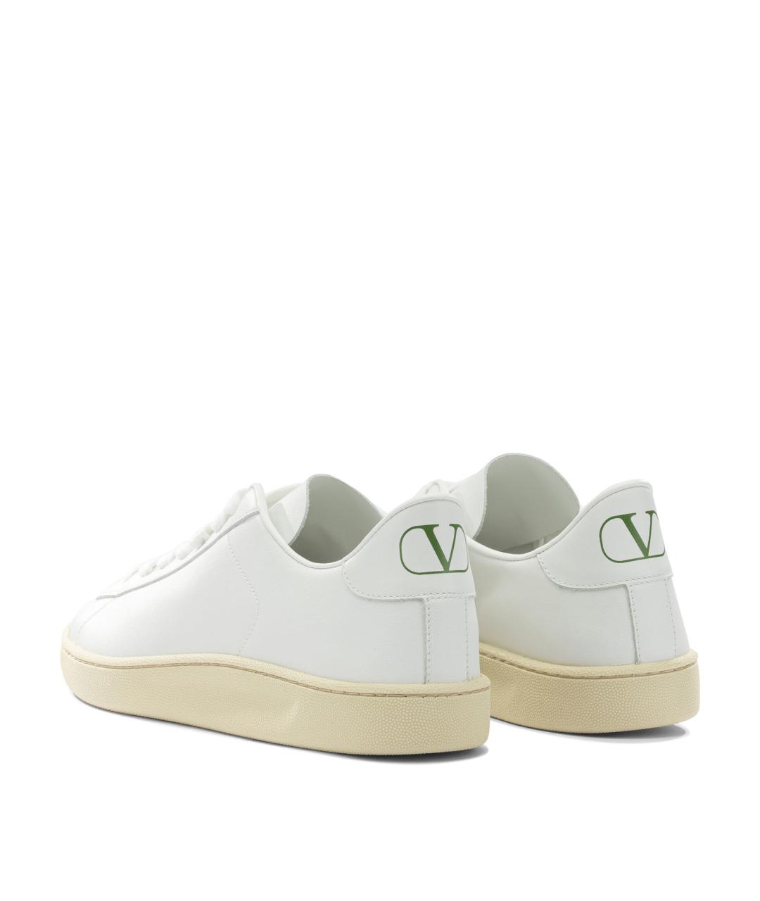 VALENTINO Белые кожаные низкие кроссовки / кеды, фото 4