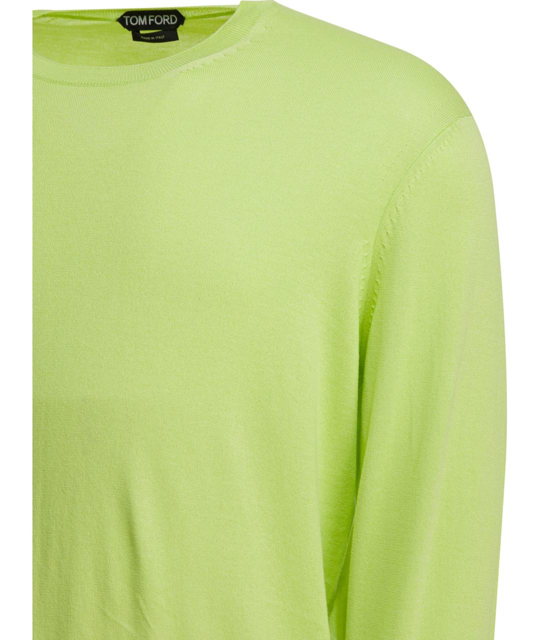 TOM FORD Зеленый хлопковый джемпер / свитер, фото 4