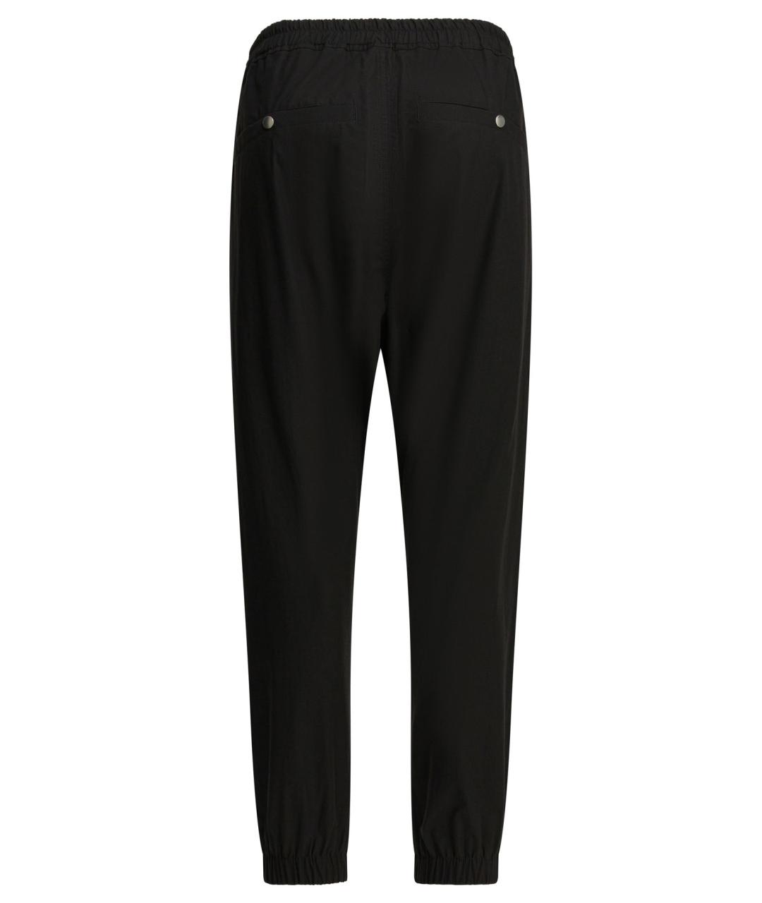 RICK OWENS Черные хлопковые прямые брюки, фото 2