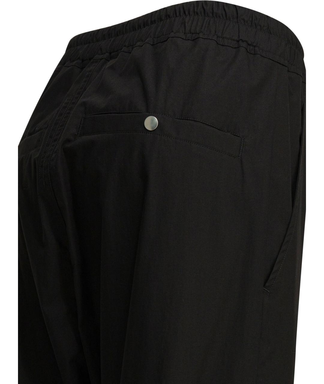 RICK OWENS Черные хлопковые прямые брюки, фото 4