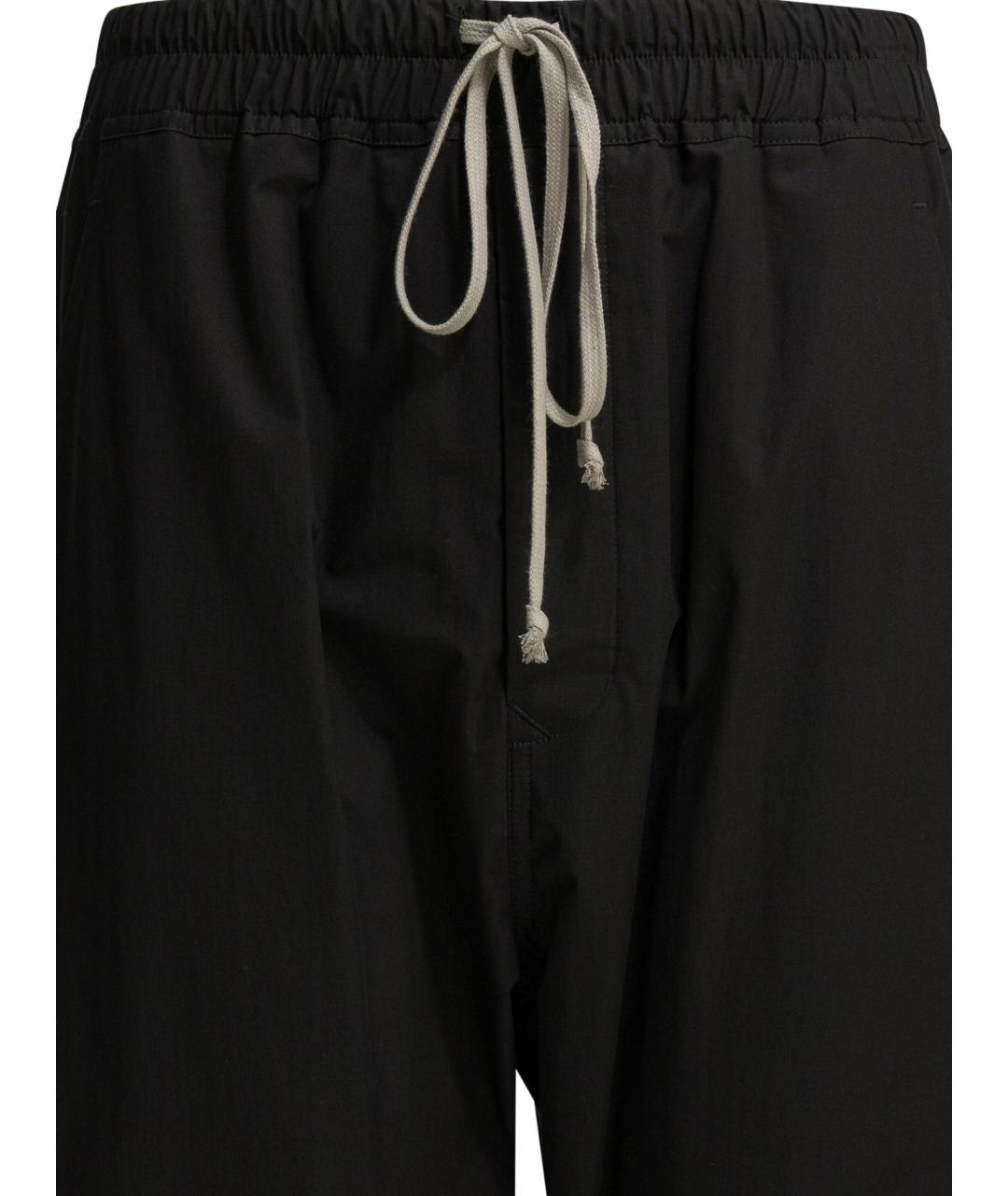 RICK OWENS Черные хлопковые прямые брюки, фото 3