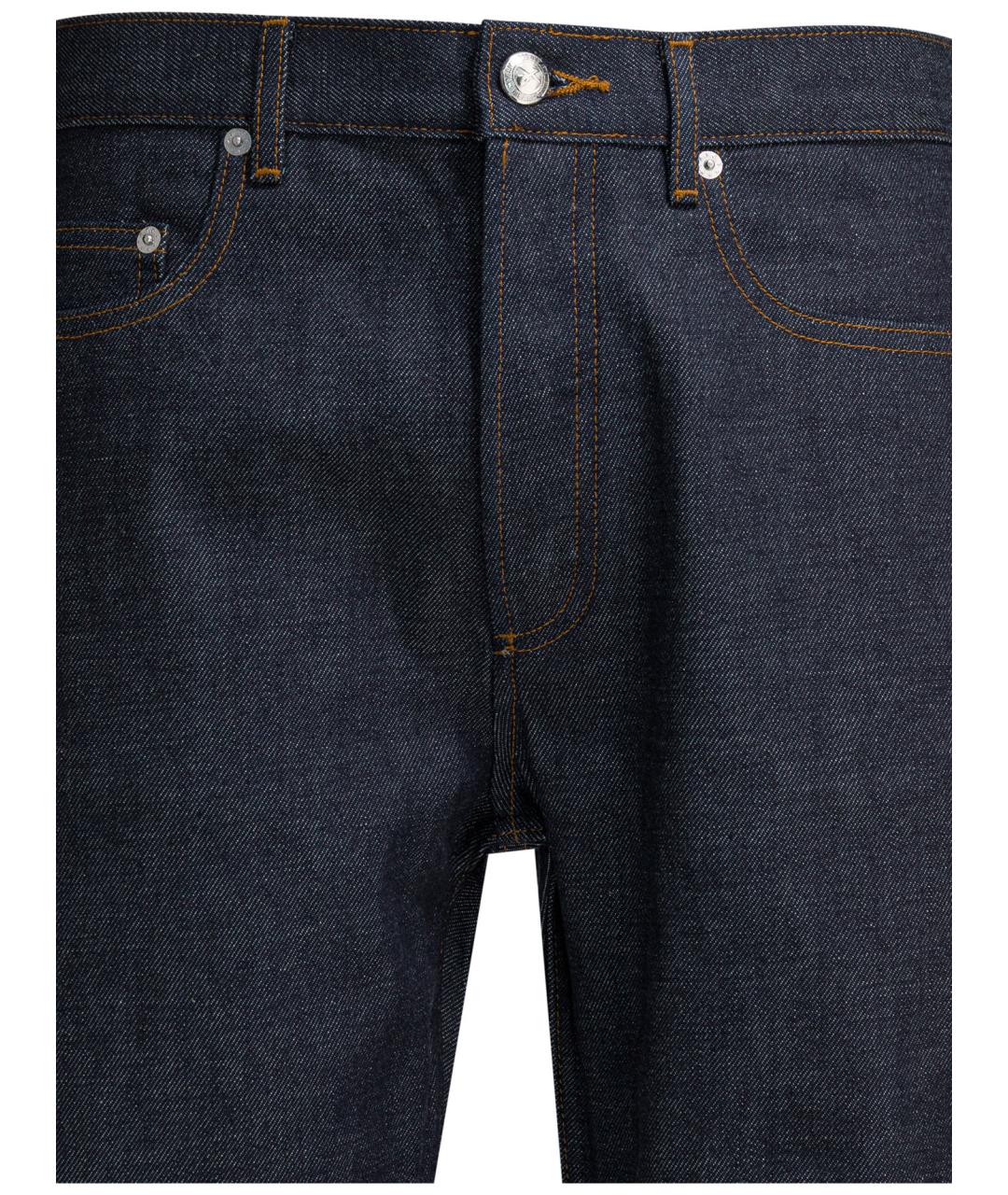 A.P.C. Синие хлопковые прямые джинсы, фото 3