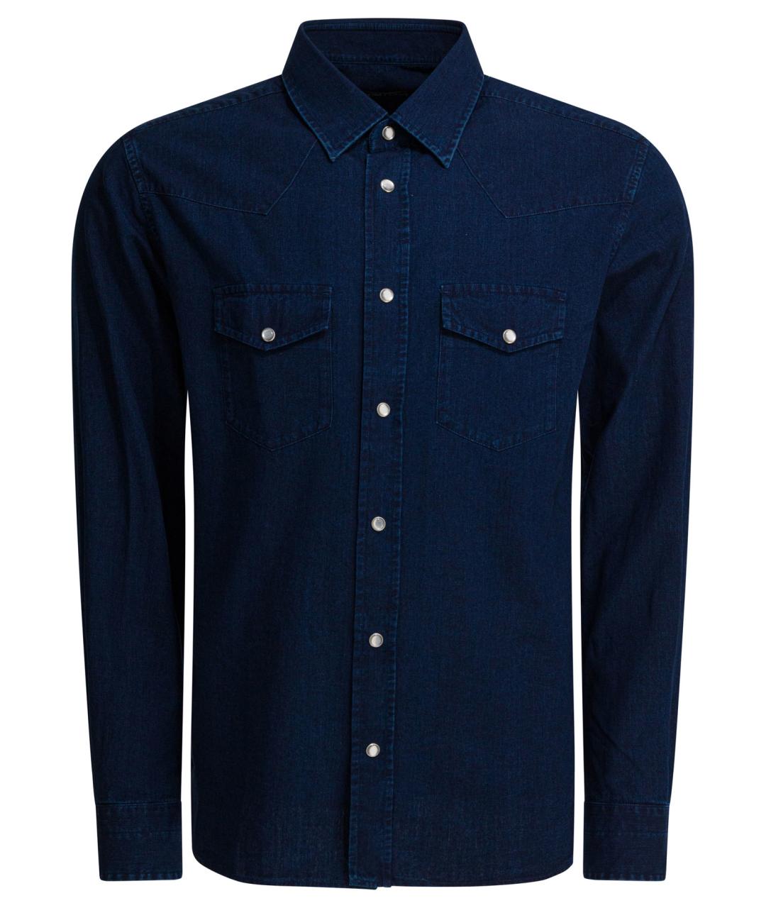 TOM FORD Синяя хлопковая кэжуал рубашка, фото 1