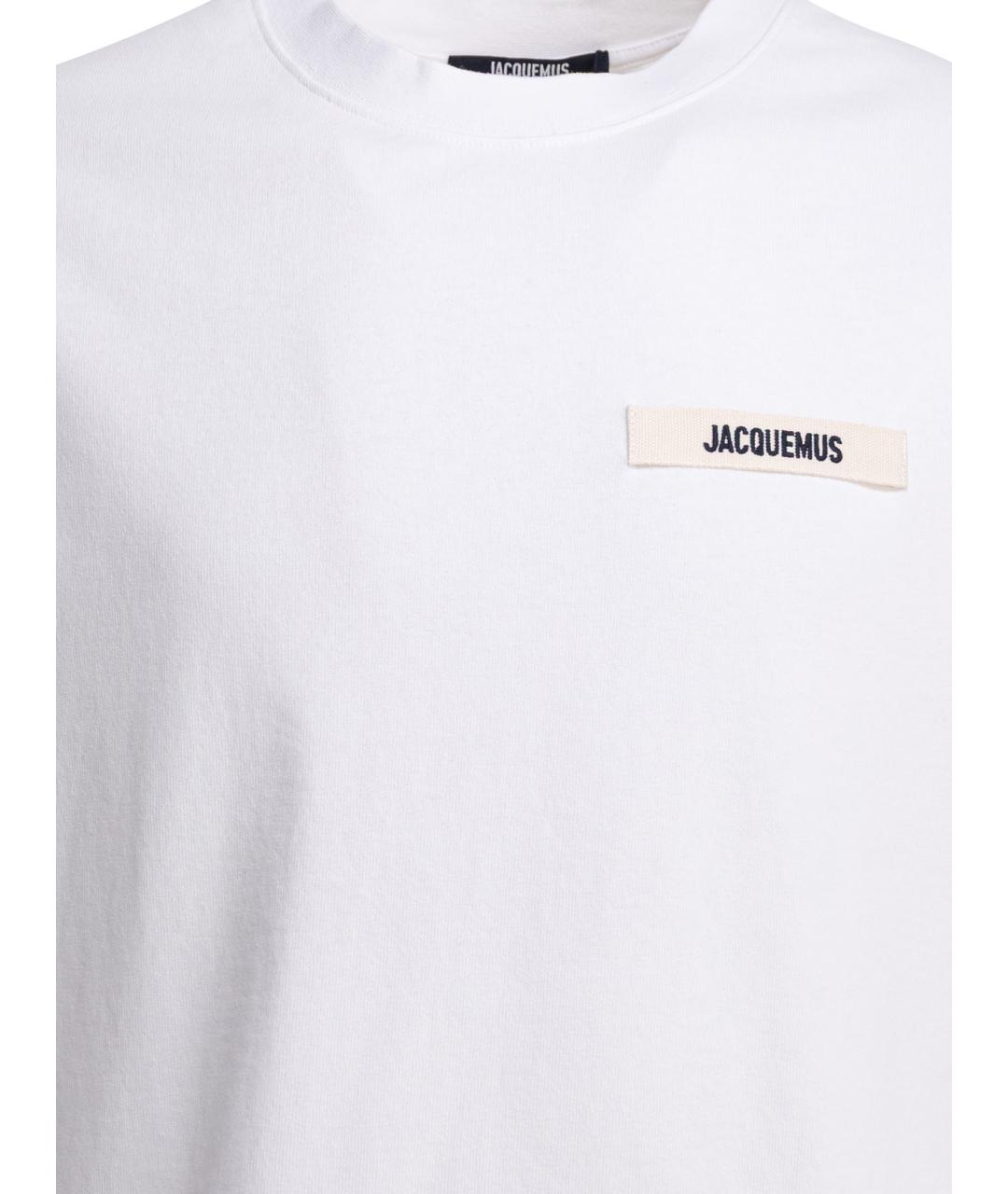JACQUEMUS Белая хлопковая футболка, фото 3