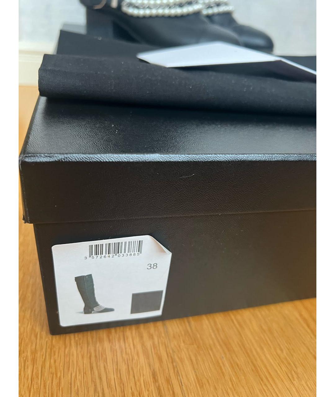 CHANEL Черные кожаные сапоги, фото 6