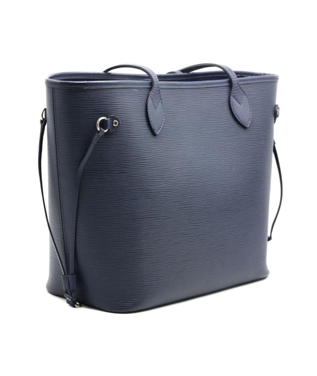 LOUIS VUITTON Темно-синяя кожаная сумка тоут, фото 2