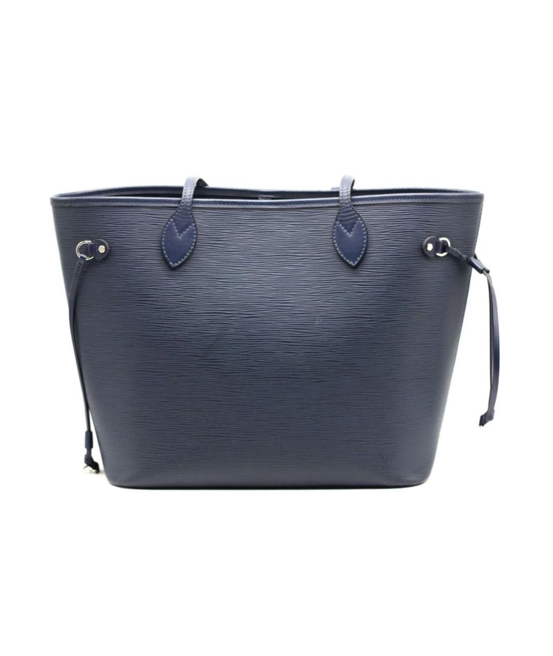 LOUIS VUITTON Темно-синяя кожаная сумка тоут, фото 3