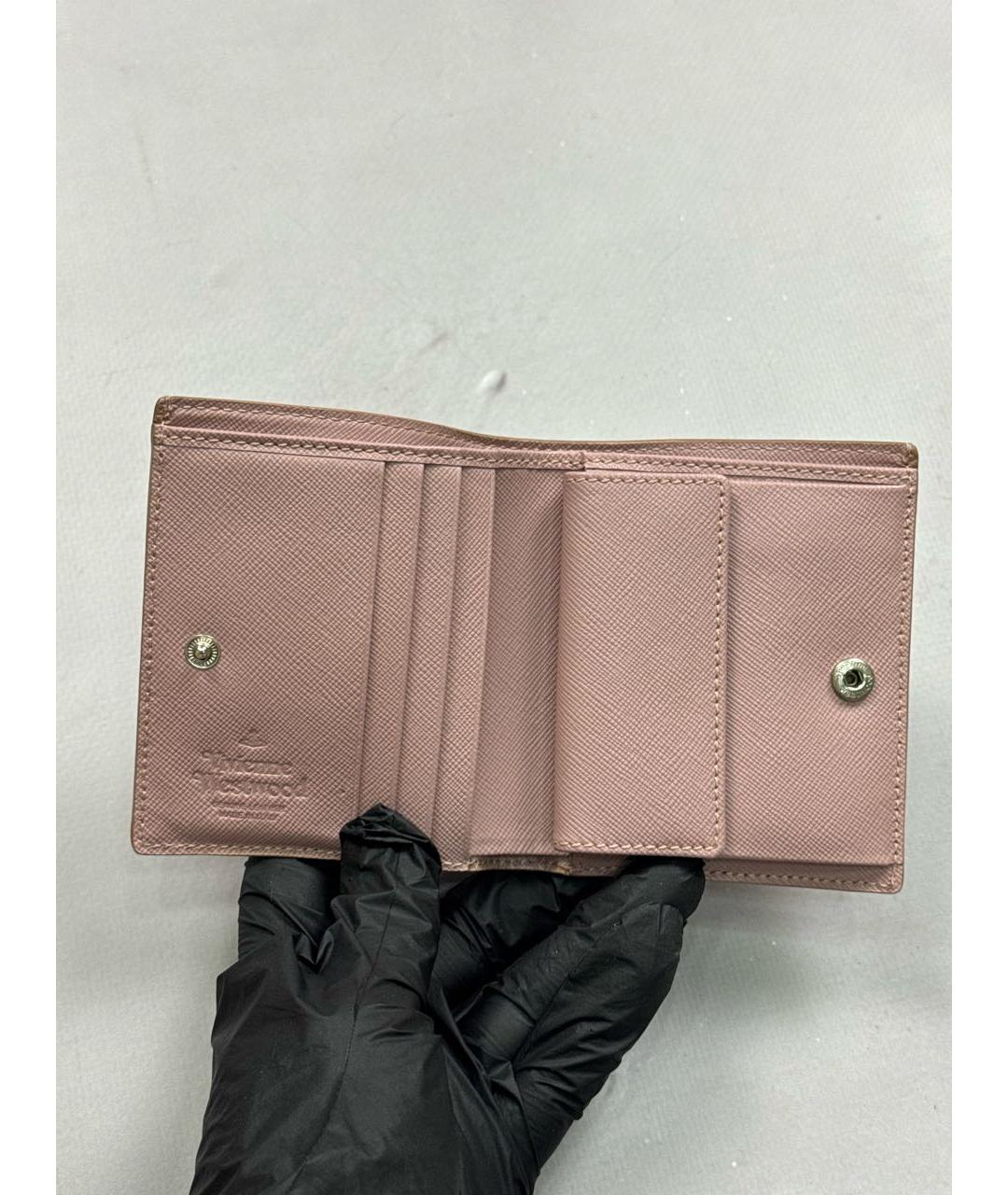 VIVIENNE WESTWOOD Розовый кожаный кошелек, фото 5