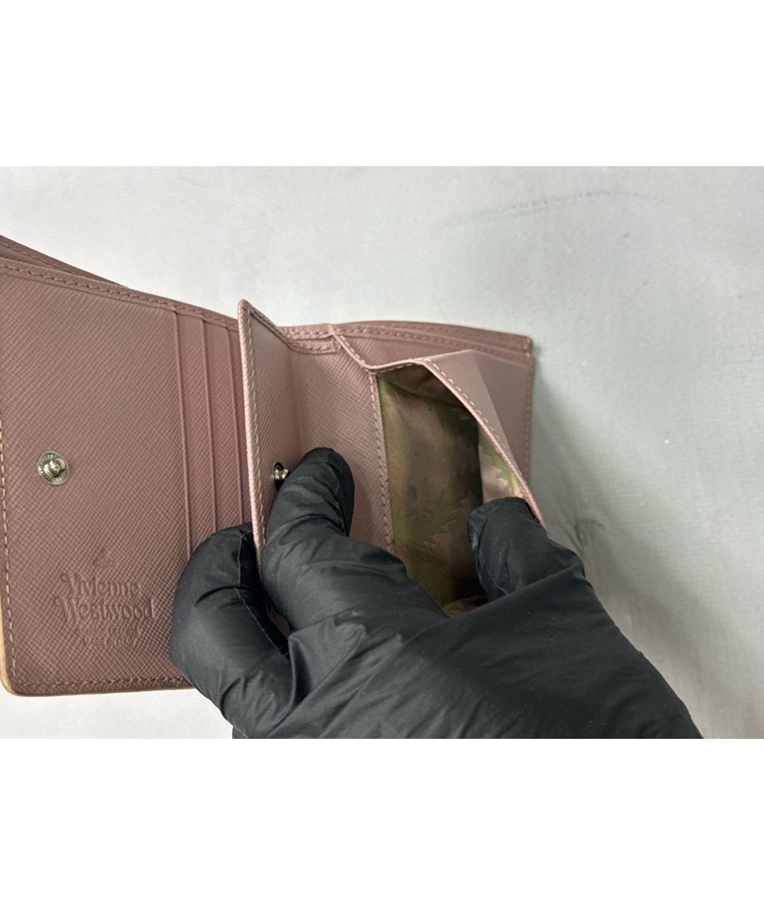 VIVIENNE WESTWOOD Розовый кожаный кошелек, фото 7